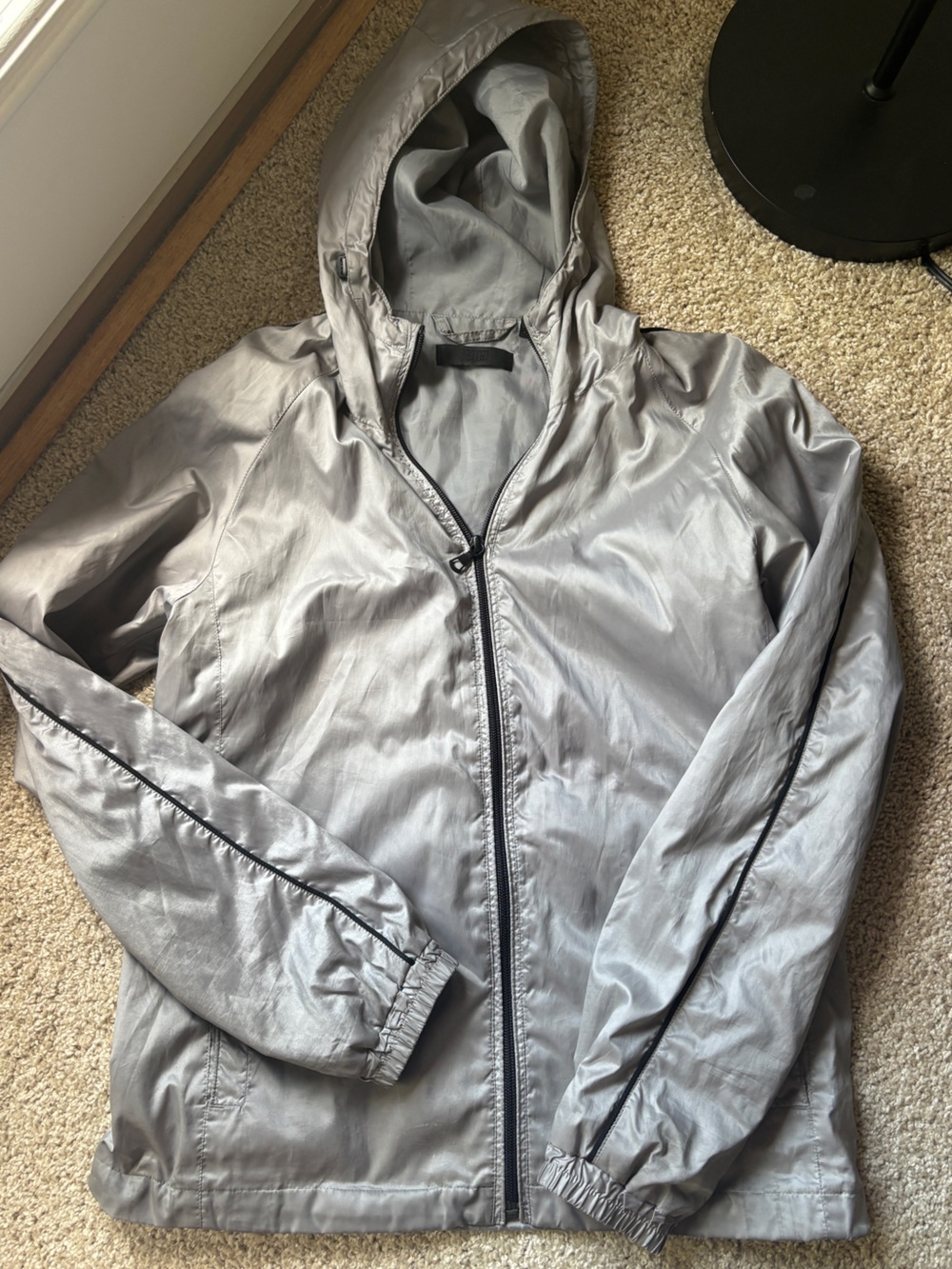 Lightweight UNIQLO Silver Windbreaker Jacket